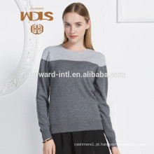 2015 mulheres de luxo de alta qualidade tricotadas camisola de cashmere pescoço